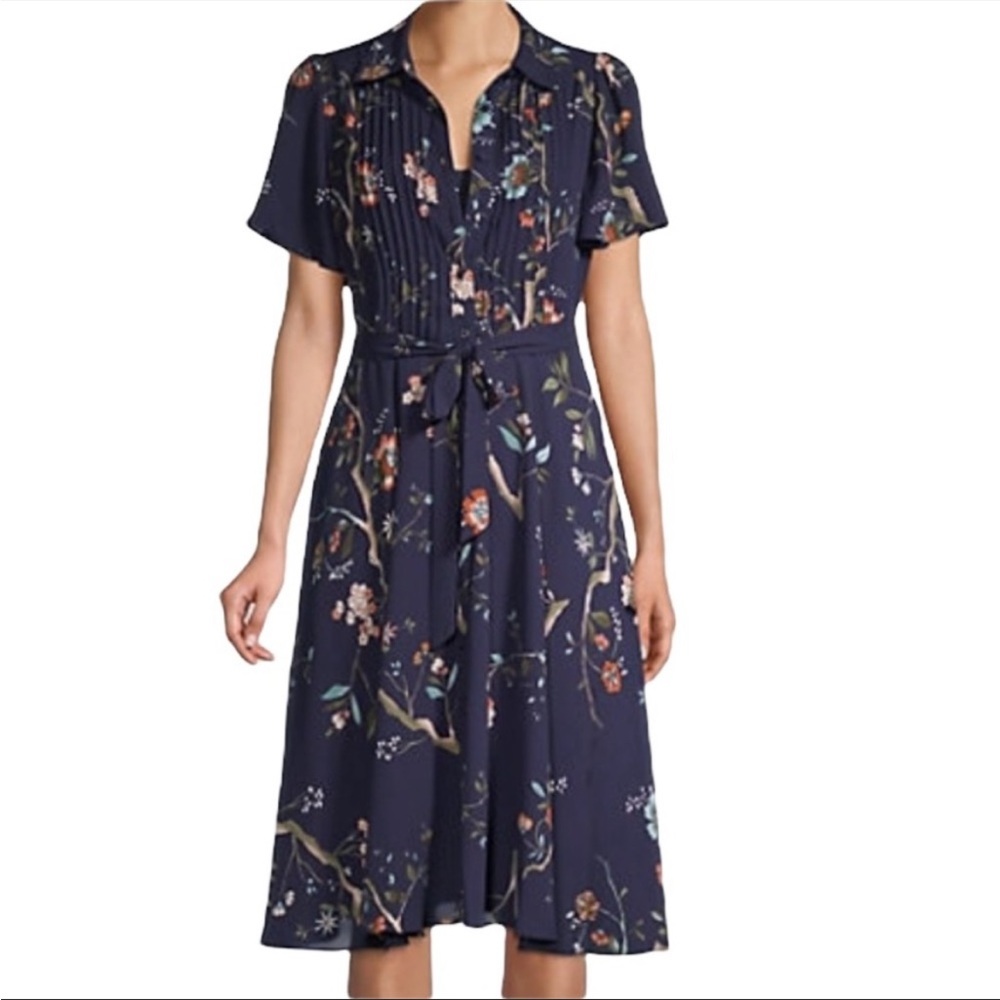 Nanette Lepore Midnight Blue Floral Midi Dress